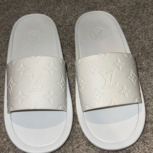 Louis Vuitton White Slide Sandals